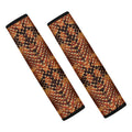 Yellow And Brown Snakeskin Print Car Seat Belt Covers