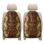 Yellow And Brown Snakeskin Print Car Seat Organizers