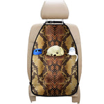 Yellow And Brown Snakeskin Print Car Seat Organizers