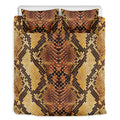 Yellow And Brown Snakeskin Print Duvet Cover Bedding Set