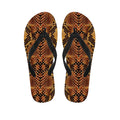 Yellow And Brown Snakeskin Print Flip Flops
