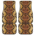 Yellow And Brown Snakeskin Print Front and Back Car Floor Mats