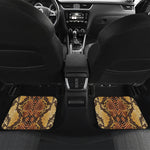 Yellow And Brown Snakeskin Print Front and Back Car Floor Mats