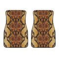 Yellow And Brown Snakeskin Print Front Car Floor Mats