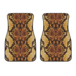 Yellow And Brown Snakeskin Print Front Car Floor Mats