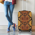 Yellow And Brown Snakeskin Print Luggage Cover