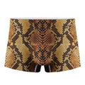 Yellow And Brown Snakeskin Print Men's Boxer Briefs