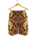 Yellow And Brown Snakeskin Print Men's Shorts