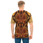 Yellow And Brown Snakeskin Print Men's T-Shirt