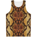 Yellow And Brown Snakeskin Print Men's Tank Top