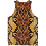 Yellow And Brown Snakeskin Print Men's Tank Top