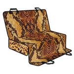 Yellow And Brown Snakeskin Print Pet Car Back Seat Cover