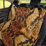 Yellow And Brown Snakeskin Print Pet Car Back Seat Cover