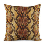 Yellow And Brown Snakeskin Print Pillow Cover