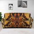 Yellow And Brown Snakeskin Print Sofa Cover