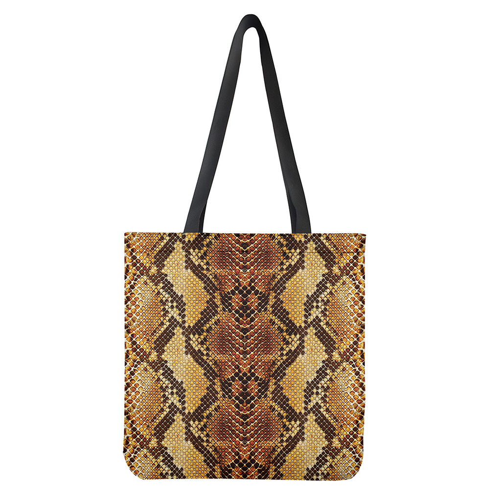 Yellow And Brown Snakeskin Print Tote Bag