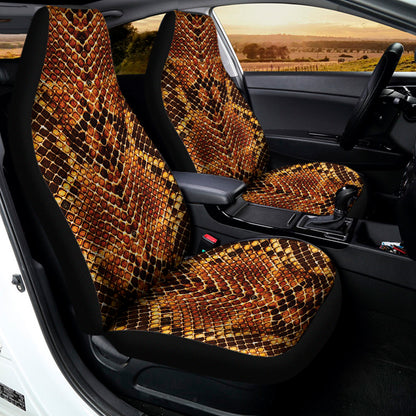 Yellow And Brown Snakeskin Print Universal Fit Car Seat Covers
