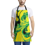 Yellow And Green Acid Melt Print Apron