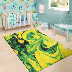 Yellow And Green Acid Melt Print Area Rug