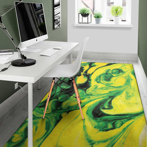 Yellow And Green Acid Melt Print Area Rug