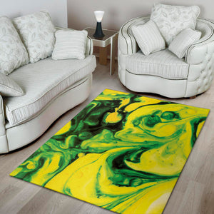 Yellow And Green Acid Melt Print Area Rug