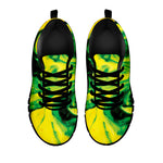 Yellow And Green Acid Melt Print Black Sneakers