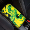 Yellow And Green Acid Melt Print Car Center Console Cover