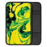 Yellow And Green Acid Melt Print Car Center Console Cover