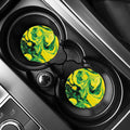 Yellow And Green Acid Melt Print Car Coasters