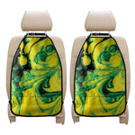 Yellow And Green Acid Melt Print Car Seat Organizers