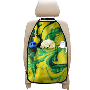 Yellow And Green Acid Melt Print Car Seat Organizers