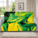 Yellow And Green Acid Melt Print Futon Protector