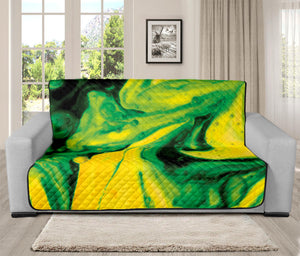 Yellow And Green Acid Melt Print Futon Protector