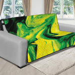 Yellow And Green Acid Melt Print Futon Protector