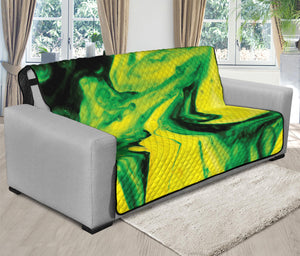 Yellow And Green Acid Melt Print Futon Protector