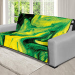 Yellow And Green Acid Melt Print Futon Protector