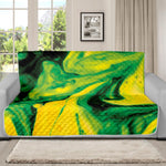 Yellow And Green Acid Melt Print Futon Protector