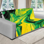 Yellow And Green Acid Melt Print Futon Protector