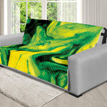 Yellow And Green Acid Melt Print Futon Protector