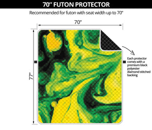 Yellow And Green Acid Melt Print Futon Protector