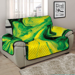 Yellow And Green Acid Melt Print Half Sofa Protector