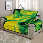 Yellow And Green Acid Melt Print Half Sofa Protector