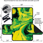 Yellow And Green Acid Melt Print Half Sofa Protector