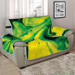 Yellow And Green Acid Melt Print Half Sofa Protector