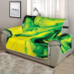 Yellow And Green Acid Melt Print Half Sofa Protector