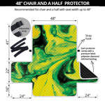 Yellow And Green Acid Melt Print Half Sofa Protector