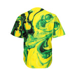 Yellow And Green Acid Melt Print Men's Baseball Jersey