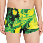 Yellow And Green Acid Melt Print Men's Boxer Briefs