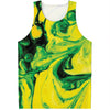 Yellow And Green Acid Melt Print Men's Tank Top