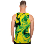 Yellow And Green Acid Melt Print Men's Tank Top